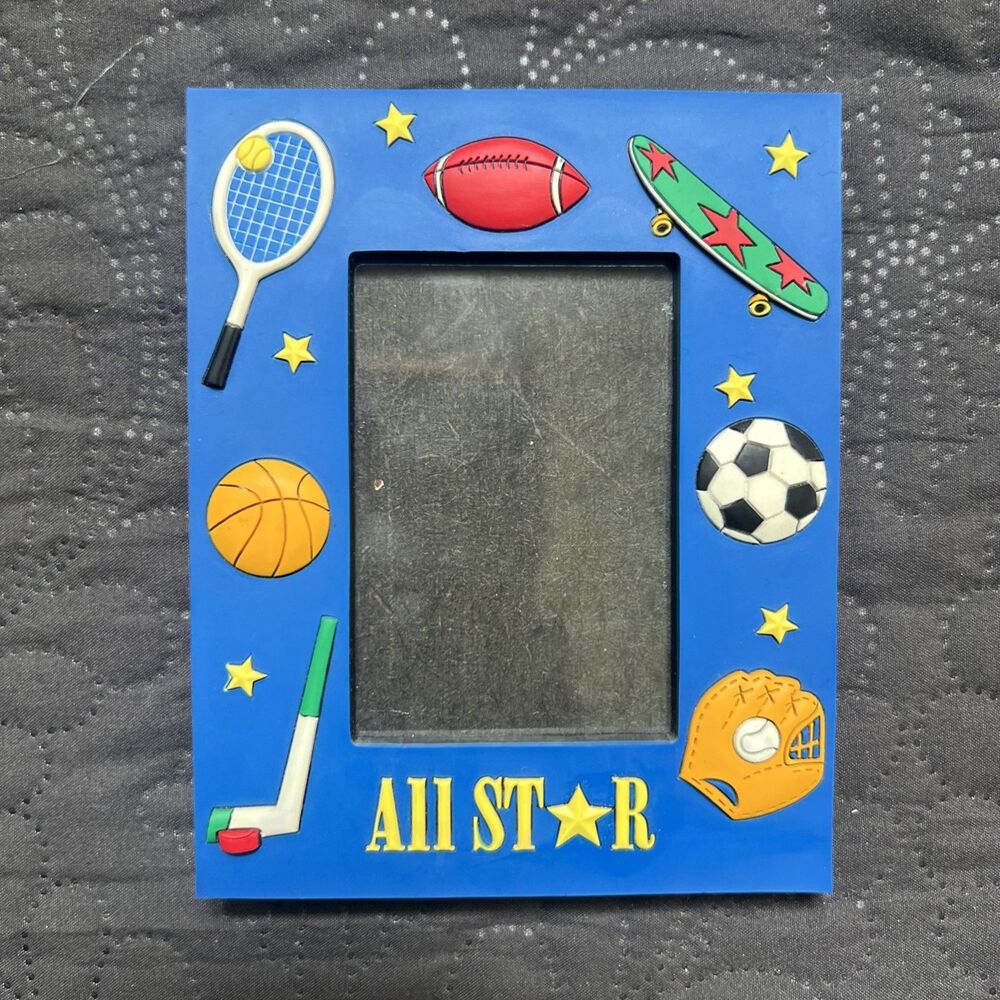 All Stars 3D Multicolor Photo Frame 5 x 4.25”, Holds 3x2” Photo Sports Kids Room